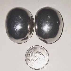 Large Sterling Silver Clip on Earrings